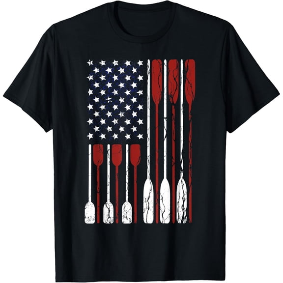 t-shirtRowing Flag USA 4th Of July Vintage Rowing American Gift Men T-Shirt mens t shirt，black，women，funny，misfits，men，journey