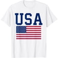 thumbnail image 1 of t-shirtUSA Shirt Women Men Kids American Flag Patriotic 4th of July T-Shirt mens t shirt，white，women，funny，misfits，men，journey, 1 of 4