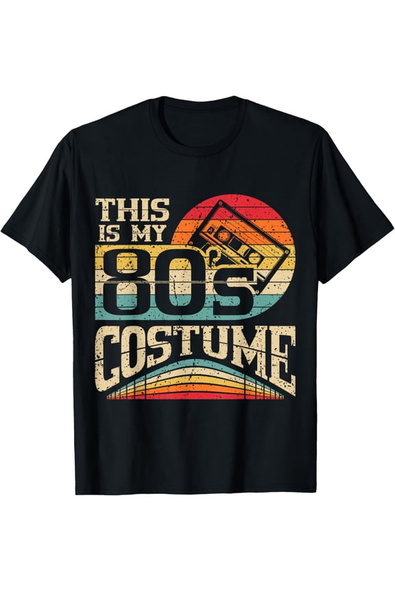 Vintage 80s Outfit Women Men This Is My 80's Costume Party T-Shirt Casual Short Sleeve Shirt