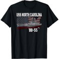 thumbnail image 1 of t-shirtWW2 American Battleship USS North Carolina BB-55 Warships T-Shirt mens t shirt，white，women，funny，misfits，men，journey, 1 of 4