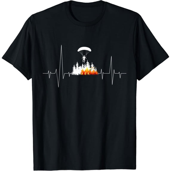 t-shirtWildland Smokejumper Firefighter Heartbeat T-Shirt mens t shirt,black,women,funny,misfits,men,journey