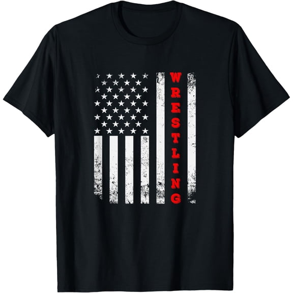 t-shirtWrestling Vintage American Flag USA Quote Wrestler Wrestle T-Shirt mens t shirt，black，women，funny，misfits，men，journey