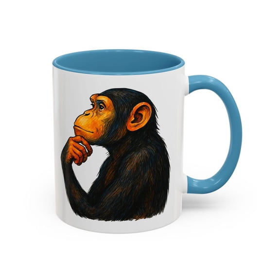 t1hinking Monkey Mug, PhiophiC1Al Chimpanzee Aroffee Cup, Unique Gift for S1Mart t1hinkers, Intellectuals, Animal Lovers