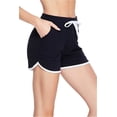 thumbnail image 1 of tSe Womens Short, Sleep Wear, Lounger, Drawstring Active Women’s Vibrant Colors Sport Shorts with Pocket, Walking, Running and Yoga Shorts, Black, L/XL, 1 of 5