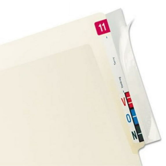 tabbies 8 x 2 inch protector end tab folder, clear, 100 per pack (tab68386)