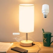 Behome Table Lamp, Bedside Small Lamps with 3 Way Dimmable, Lamp for Nightstand, Desk Lamp for Living Room, Dorm, Home Office (LED Bulb Included)
