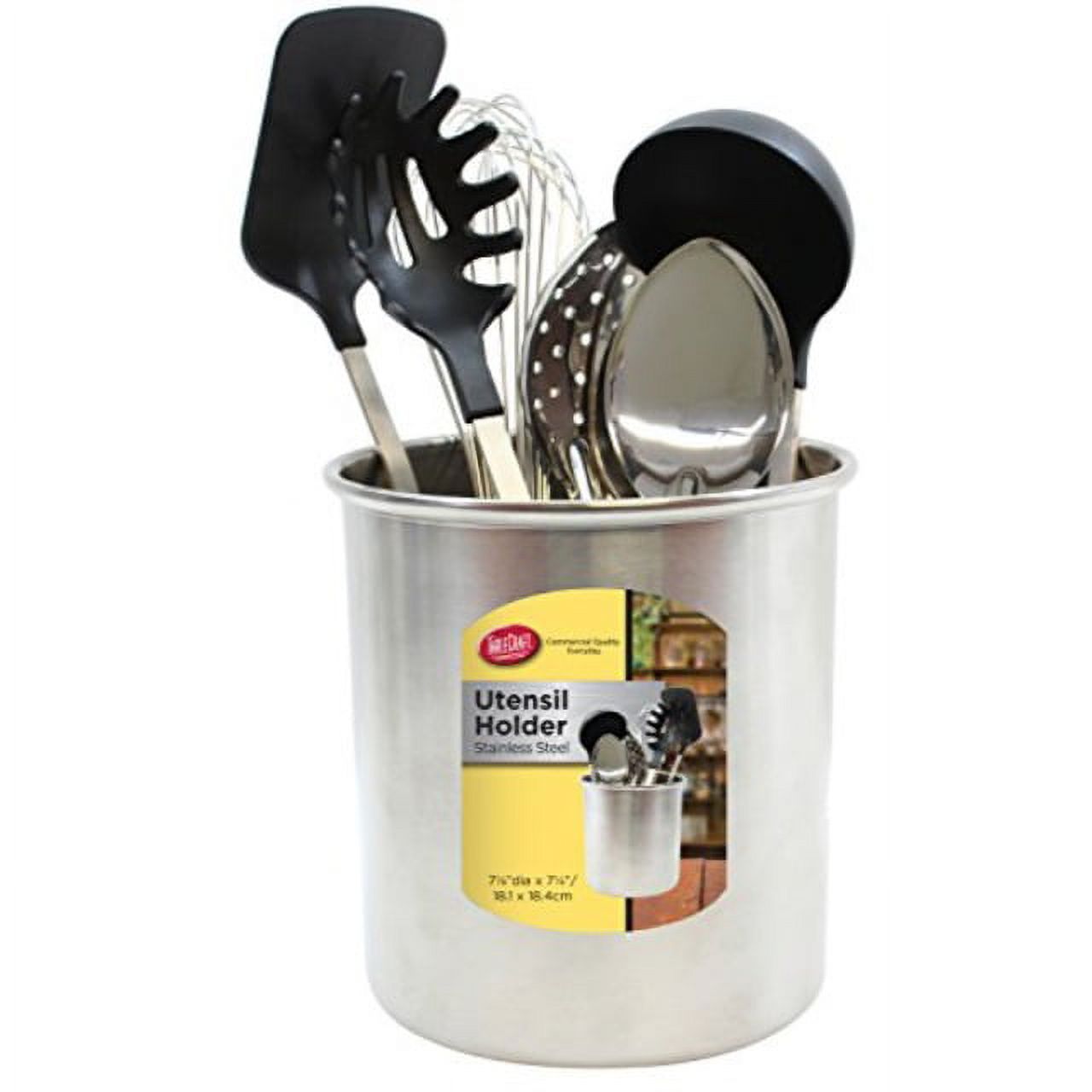 tablecraft stainless steel utensil holder, metallic