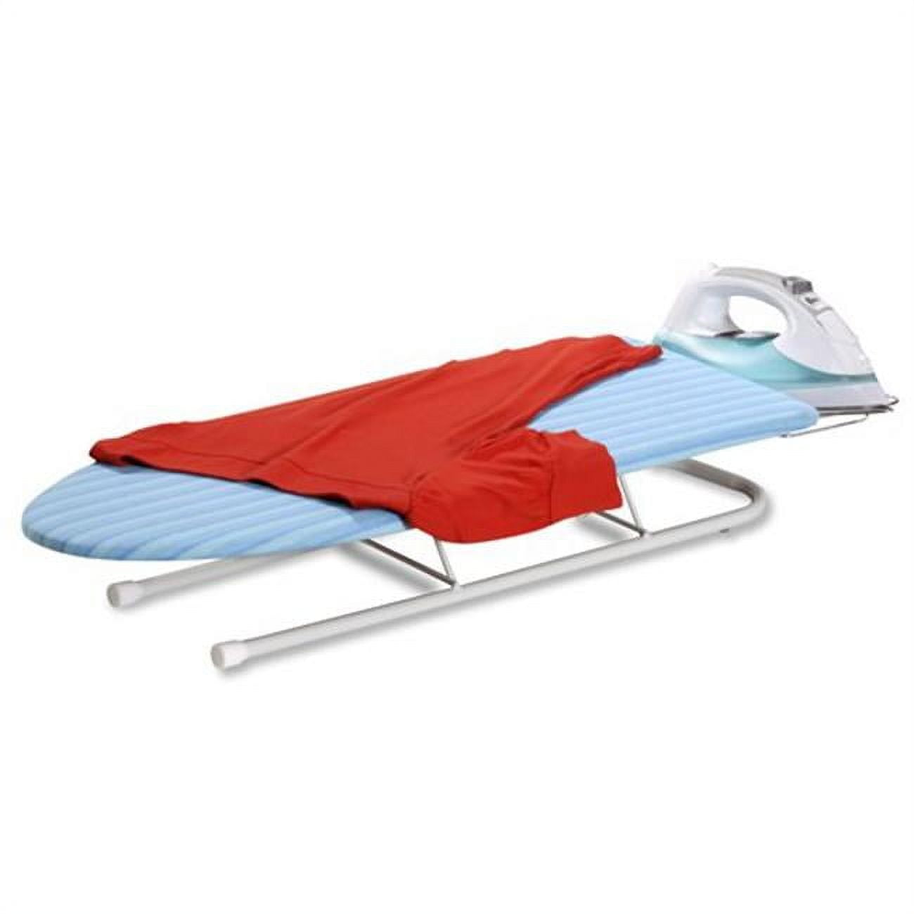 tabletop ironing board with retractable iron rest