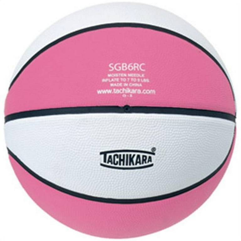 tachikara top grade rubber basketball, size 6, pink/white
