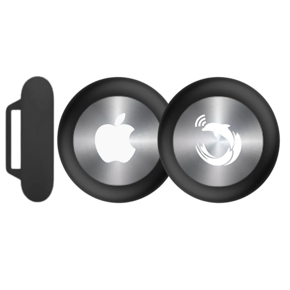 tag8 Air-tag Compatible Collar Holder, Pet Silicone Protective Case for Air-tag, Waterproof Case Cover for Apple Air-tag Cat Dog Pet Collar- Black-Pack 2