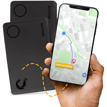 tag8 Dolphin Smart Sleek Card Tracker, Android and iOS Compatible, Alternative to GPS Tracker for Locating Items Within Approximate Distance, Bluetooth Luggage and Wallet Tracker, 2 Pieces, Black