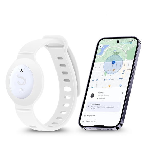 tag8 Dolphin Smart Watch Tracker for Kids | GPS Location Tracker For Android Find My Device | Water‑Resistant with Secure Silicone Strap | Instant Ring Locator | White