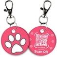 thumbnail image 1 of tag8 QR Code ID Tag for Dogs & Cats, Real-Time Scan Alerts, Online Pet Info Access, No Subscription or Fees, Durable Pet Tag for Collars - Pink, 1 of 3