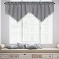 thumbnail image 1 of Taicans 1 Panel Blackout Valance,Kitchen Curtain Valance,Trim Tassel Valance Swag Rod Pocket Triangular Short Curtain for Kitchen Living Room Bedroom Decor 51 x 23.6 Inch Gray, 1 of 7
