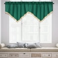 thumbnail image 1 of taicans 1 Panel Blackout Valance,Kitchen Curtain Valance,Trim Tassel Valance Swag Rod Pocket Triangular Short Curtain for Kitchen Living Room Bedroom Decor 51 x 23.6 Inch Green, 1 of 7