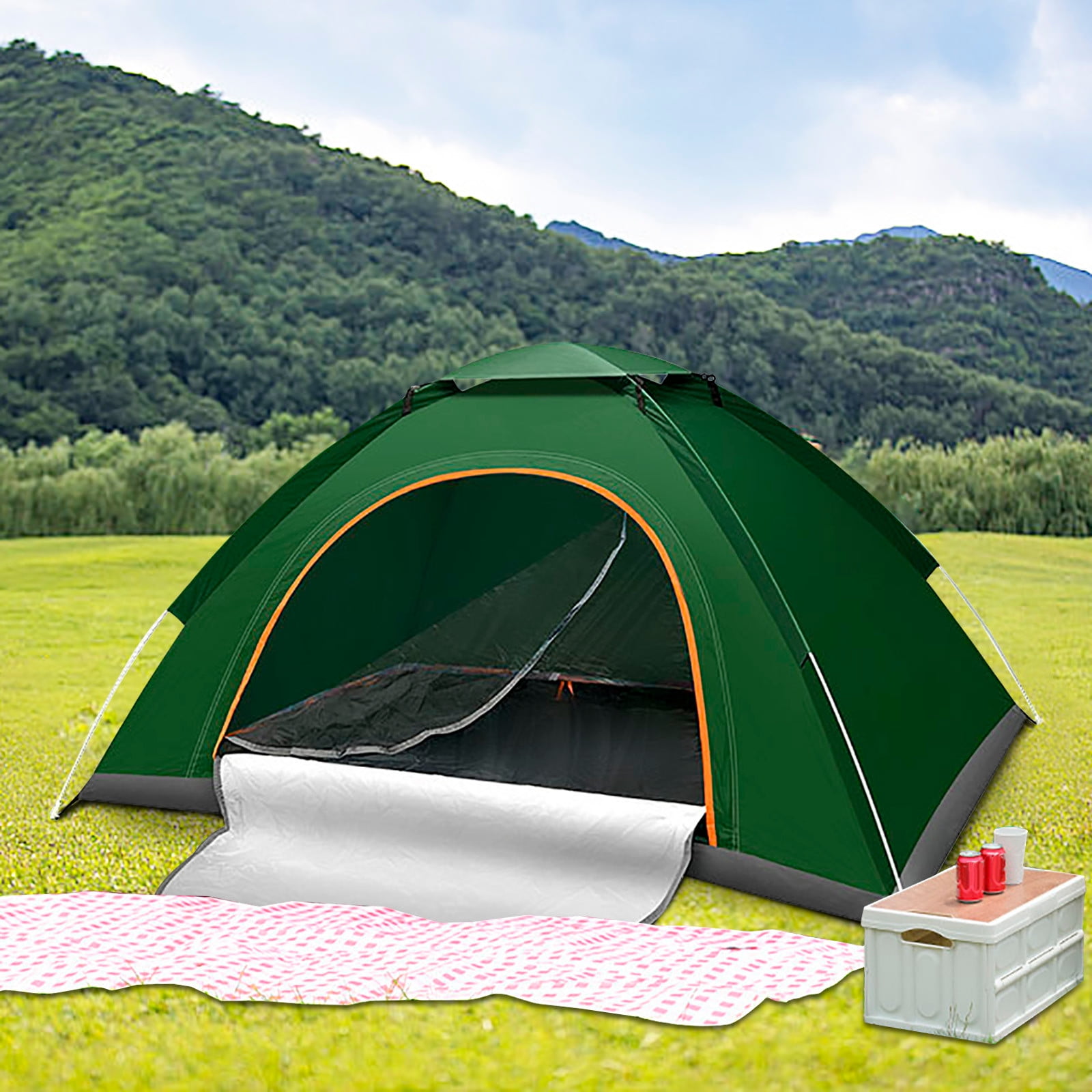 Coleman Skyshade Large Compact Beach Shade, Tiger Orange