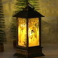 thumbnail image 1 of Taicans Christmas Lanterns, LED Lantern Christmas Flame Light,Vintage Black Lanterns Decorative Christmas Decors Indoor Home Decor (snowman), 1 of 3