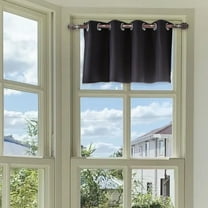 Taicans Curtain Blackout Thermal Unlined Valance,Valance Curtain for Kitchen,Bathroom,Bedroom Short Window Rod Pocket Home Decor 29 Inch X 14 Inch Black