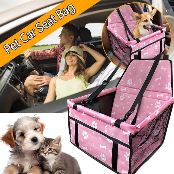 Taicans Dog Car Seat Waterproof and Portable Pet Booster Carrier Seat with Safety Clip-On Leash and PVC Support Pipe,Foldable Dog Car Booster Seat Breathable Oxford Travel Bag for Small to Medium Dogs