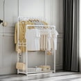 thumbnail image 1 of Taicans Double Rods Clothing Rack,Double Rods Portable Garment Rack for Hanging Clothes,Multi-functional Bedroom Clothes Rack,Metal Clothing Rack with Bottom Shelves,Freestanding Clothes Rack, 1 of 6