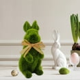 thumbnail image 1 of Taicans Easter Flocked Bunny Decor,Flocked Bunny Moss Bunnies Spring Decor,Green Fuzzy Flocked Bunny Easter Holiday Spring Decor Rabbit Figurines-B, 1 of 6