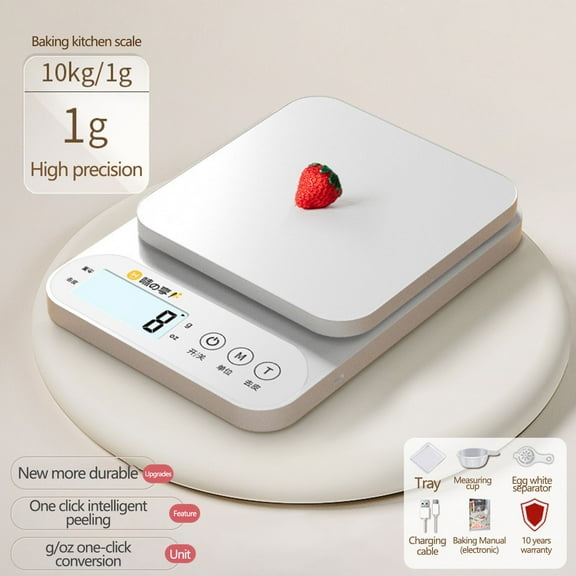 Taicans Food Kitchen Scale,igital Kitchen Scale,Digital Weight Grams and Oz,0.1g-10Kg Food Scale High Precision Kitchen Scale Multifunctional Stainless Steel Pocket Scale,USB Rechargeable(C)