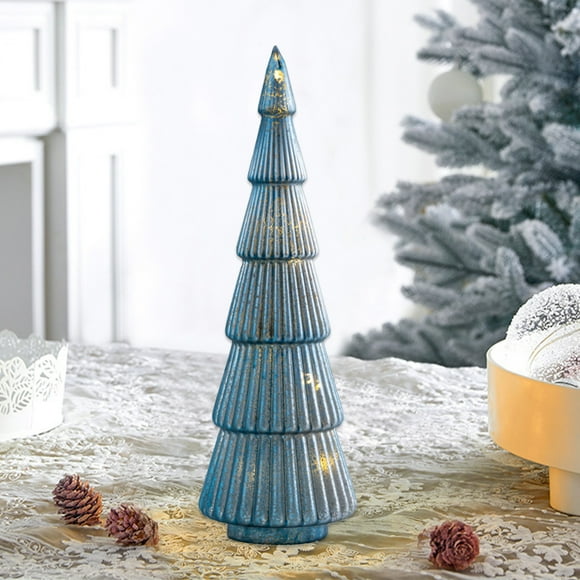 taicans Glass Christmas Tree Green Xmas Trees Decorations for Centerpieces Window Tabletop Mantel