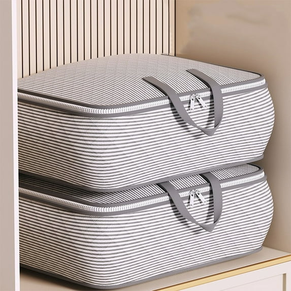 Taicans Heavy Duty Storage Large Storage Bags Clothes Storage Bins Foldable Closet Organizers Storage Containers with Durable Handles Thick Fabric for Blanket Comforter Clothing Bedding F