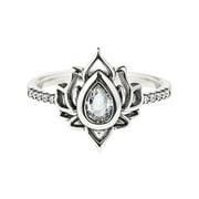 taicans Lotus Ring for Women Silver Lotus Flower Ring Dainty Ring High Polish Tarnish Resistant Wedding Band Ring