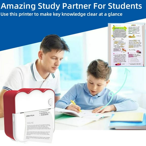 taicans Mini Printer Portable Thermal Printer Inkless Sticker Maker Machine Bluetooth Pocket Printer Phone Printer for Study Graphics Anatomical Diagrams Photos