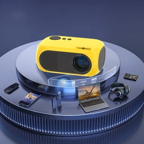 Taicans Mini Projector with WiFi,1080p HD Home Theater LED Projector,Compatible with Smartphone,HDMI/USB/AV/memory Card and Remote Control(Yellow)