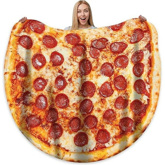 Taicans Pizza Blanket,Burrito Tortilla Throw Blanket,Giant Funny Realistic Food Blankets,Round Soft Flannel Taco Food Novelty Throw Blanket