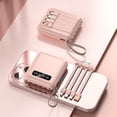 thumbnail image 1 of Taicans Power Bank,Power Bank Portable Charger,Mini Power Bank 6000mAh,10w Max Fast Charging Portable Charger with Built-in Cables,USB C Phone Battery Pack for All Phone（Pink）, 1 of 5