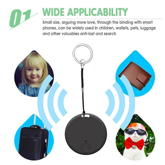 taicans Smart Tag Bluetooth Luggage Tracker Portable GPS Tracking Mobile Tracking Anti Loss Smart Device Key Finder Locator for Pets Dog Cat Wallet Keychain Luggage