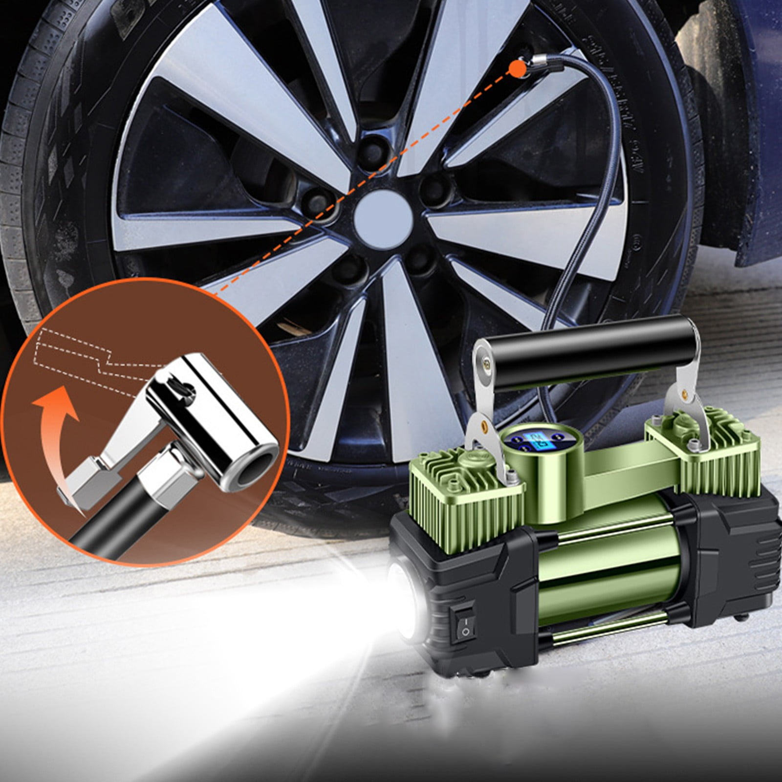 taicans Tire Inflator Portable Air Compressor,180W Cordless,12V DC,with