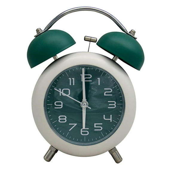 Taicans Twin Bell Loud Alarm Analog Alarm Clock,Retro Twin Bell Alarm Clock,Silent Non Ticking Small Clock with Night Light,Old Fashioned,for Heavy Sleeper,Bedroom,Bedside,Desk-Green