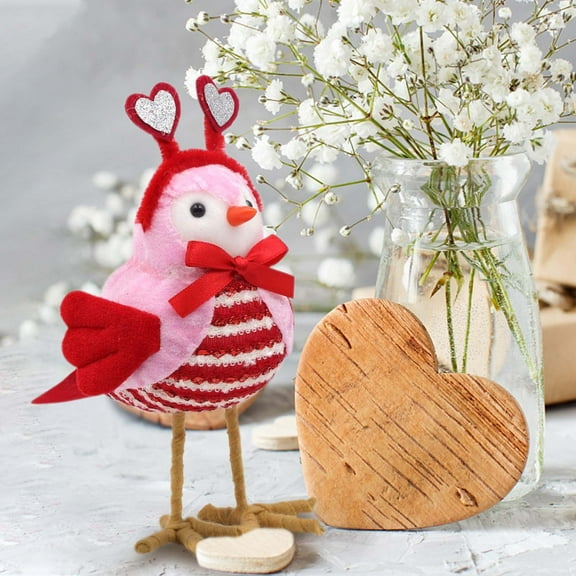 taicans Valentine's Day Decorations Love Sign Birds Valentine's Day Bird Decoration Valentine Fabric Birds Figurine