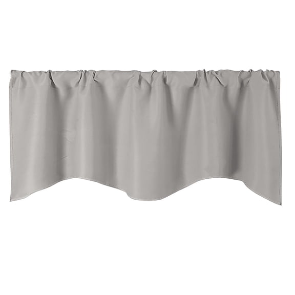 Taicans Windows Valance Curtain Blackout Thermal Unlined Gray Valance for Kitchen,Bathroom,Bedroom Living Room Short Window Rod Pocket 52 Inch X 18 Inch