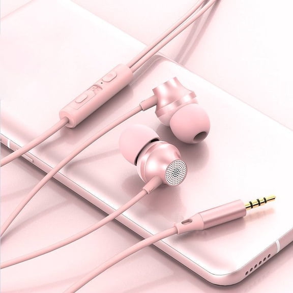 taicans Wired Earbuds,In-Ear Earbuds with Microphone,HD Bass Driven Audio,3.5mm Jack for Phones and Laptops,Ergonomic Earpieces(Pink)