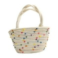 thumbnail image 1 of taicans Woven Basket with Rainbow Handle Portable Storage Basket Handbag,Woven Rainbows Handle Beach Tote Bag Fashionable Handbag for Vacation Casual Outings and Beach Days Thread Tote Bag-B, 1 of 5