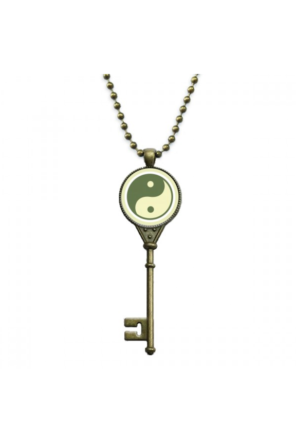 taichi china eight diagram key necklace pendant tray embellished chain