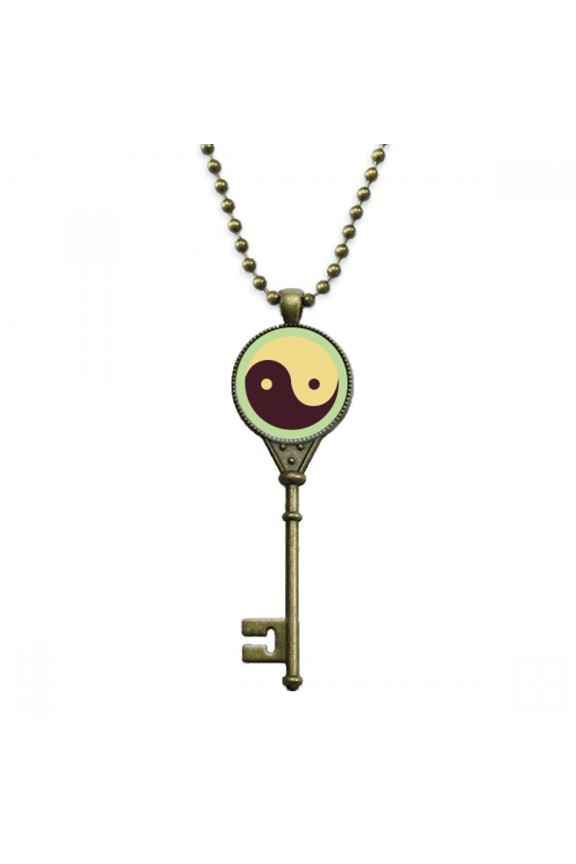 taichi china eight diagram key necklace pendant tray embellished chain