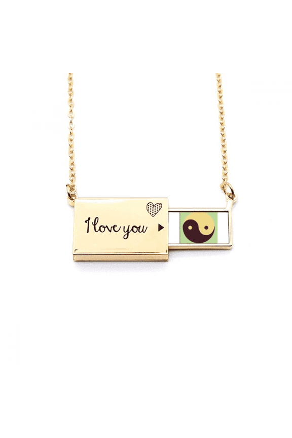 taichi china eight diagram letter envelope necklace pendant jewelry