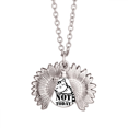 thumbnail image 1 of tail sleep rest art deco fashion sunflower necklace pendant locket jewelry, 1 of 3