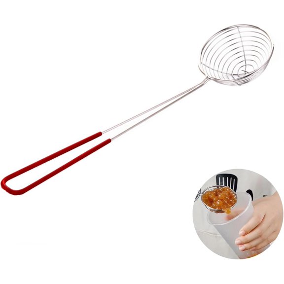 tainless Steel Wire Skimmer Spoon-Strainer Spider Skimmer Spoons for Kitchen, Kitchen Mesh Spoon with Long Handle for Cooking Non-Stick Mesh Skimmers Spoons (S)