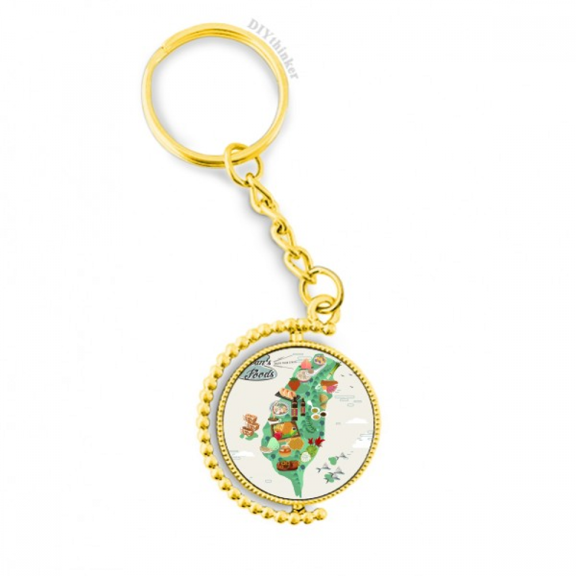 taiwan foods map china hy coffee metal connector key chain accessory en keyholder