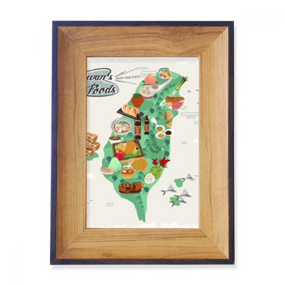 taiwan foods map china hy coffee photo frame exhibition display art desktop painting