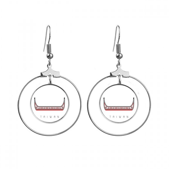 taiwan travel dragon boat china earrings dangle hoop jewelry drop circle