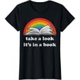 thumbnail image 1 of take a look it's in a book reading vintage retro rainbow T-Shirt, 1 of 3