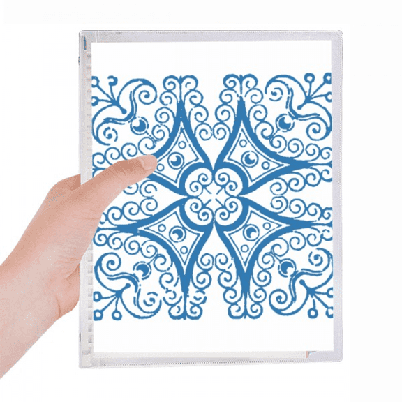 talavera decorative pattern blue ilustration notebook loose diary refillable journal statiry